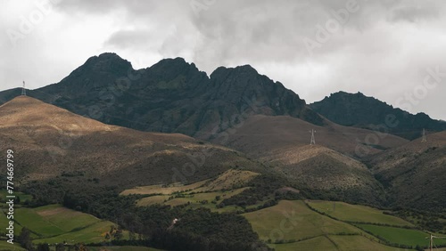 Time lapse of the extinct Rumiñahui volcano in the Andes mountain range, Pichincha Province, Ecuador. photo