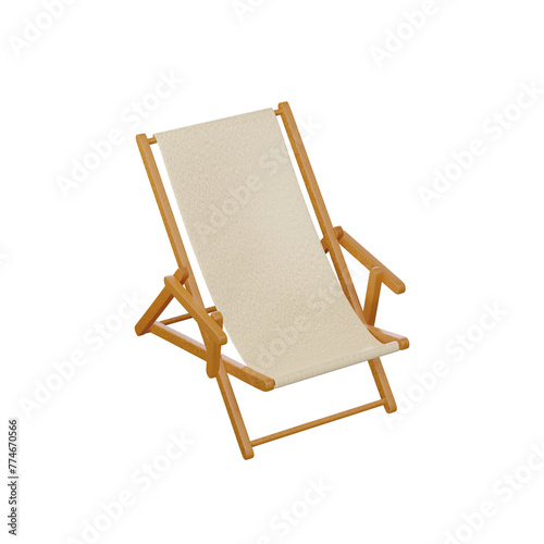 Beach Chair Mockup on White Background and Isolated