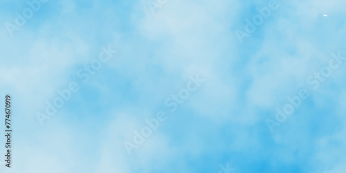 natural cloudy watercolor abstract painting background, Creative vintage light sky blue background with various clouds and fogg, Watercolor stain with hand paint pattern on blue canvas. 