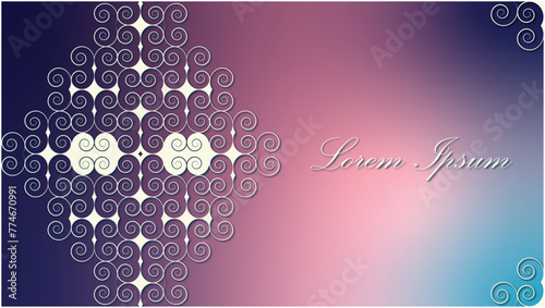 Luxury paper cutout spiral pattern design web large background