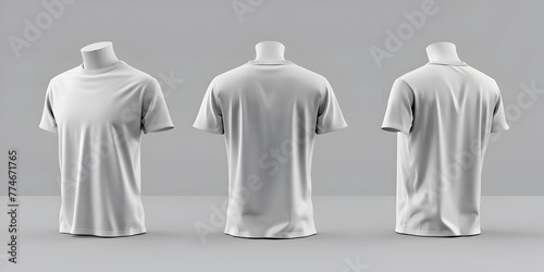 T-Shirt Short Sleeve men's, Men's clothing template for design presentation.