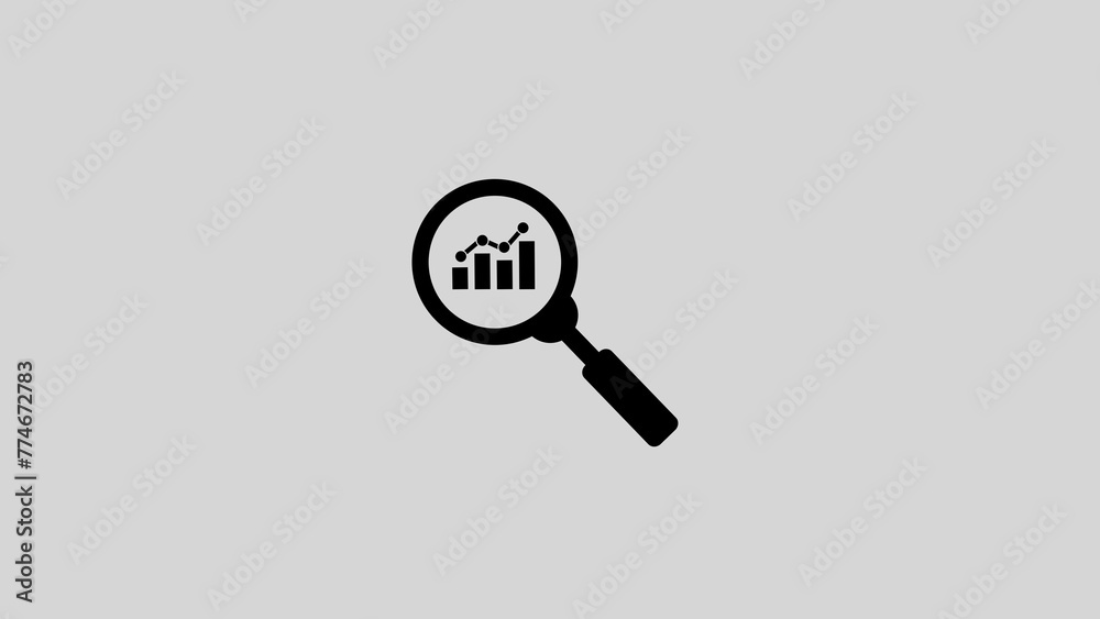 megnify glass icon with business graph illustration file megnify glass icon with business graph illustration file