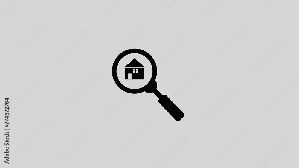 megnify glass with home icon illustration file megnify glass with home icon illustration file