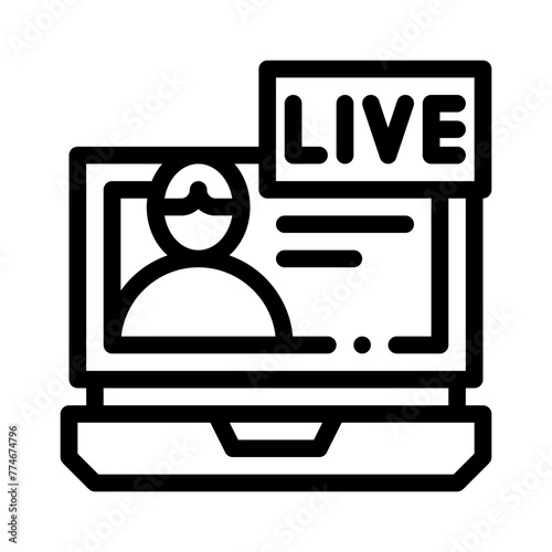 live streaming line icon