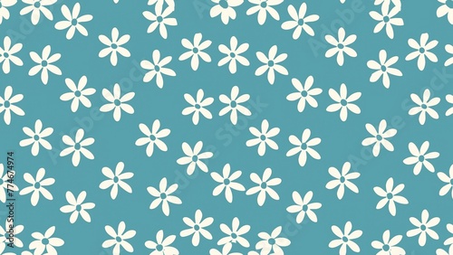 Delicate cherry blossoms on teal background