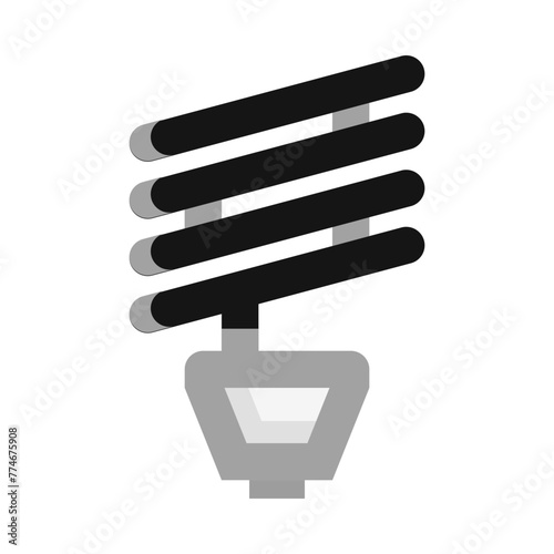 Spiral Led Lamp Lightbulb Flat Icon