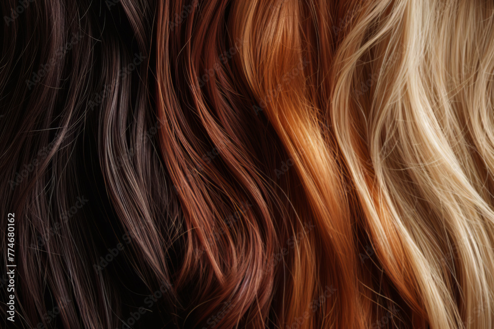 Rich and Diverse Hair Colors in Various Shades and Curls Rich and Diverse Hair Colors in Various Shades and Curls