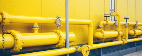 Industrial pipeline against a clear blue sky