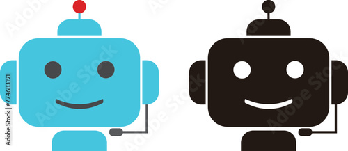 ロボットの顔のアイコンセット