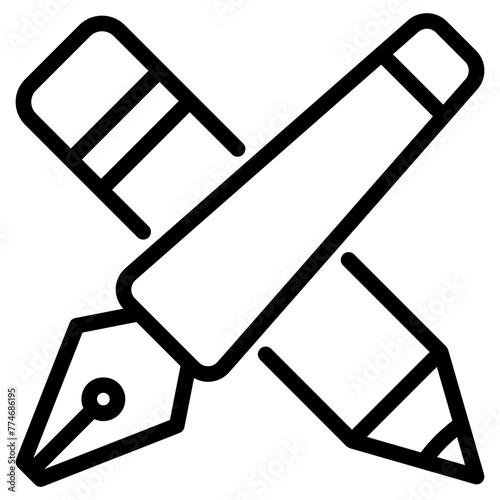 Fountain pen and pencil  Icons
