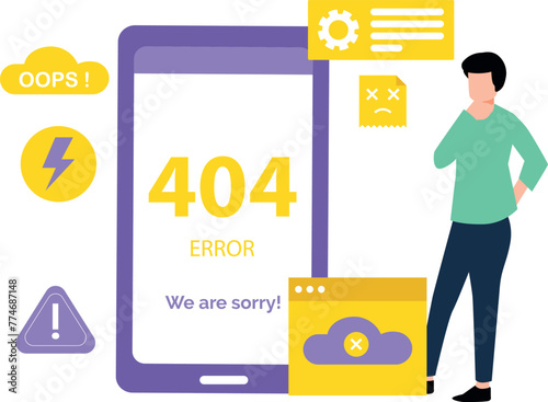 Boy is seeing 404 error in mobile.