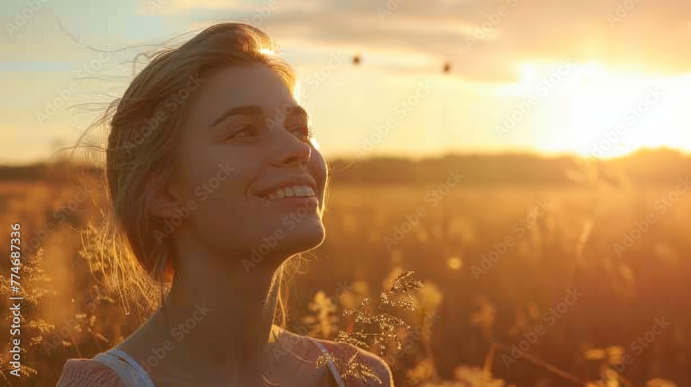A radiant woman enjoying a sunny morning, reflecting joy, relaxation, and a healthy lifestyle. Beautiful simple AI generated image in 4K, unique. A radiant woman enjoying a sunny morning, reflecting joy, relaxation, and a healthy lifestyle. Beautiful simple AI generated image in 4K, unique.