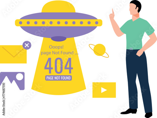 The boy is seeing the error Page Not Found