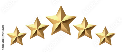 Five golden stars isolated on black background. Rating stars icon. Vector illustration. white background