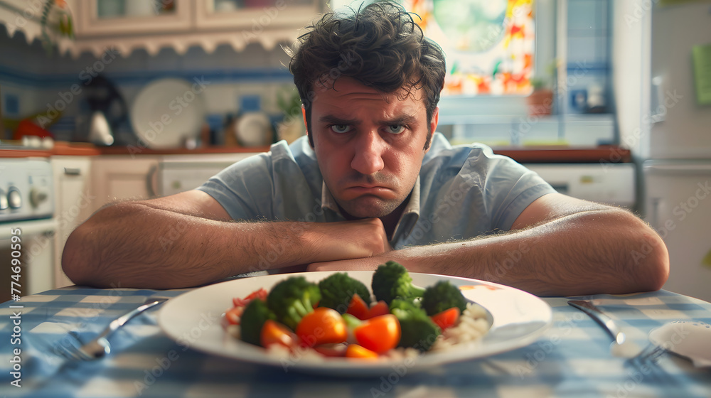 A man sitting at the table with his arms crossed A man sitting at the table with his arms crossed