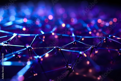 stylist and royal Blue purple Gradient Digital Polygons: A Network Grid Fusion background wallpaper in 8K
