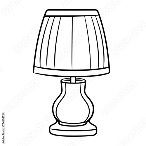 Modern lamp outline icon in vector format for interior designs.