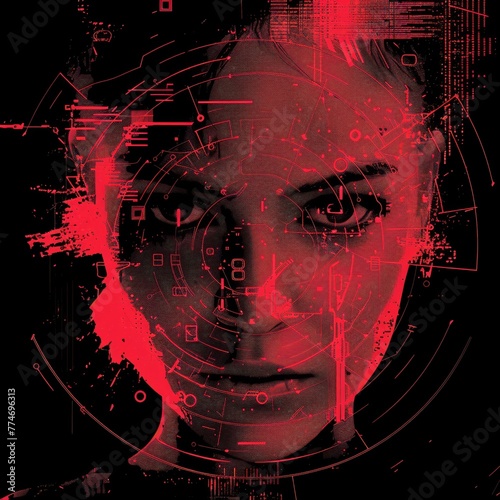 Quantum cryptographer, encrypted fashion, secure quantum network illustration, unbreakable and sophisticated cyber vault , sci-fi tone, technology photo