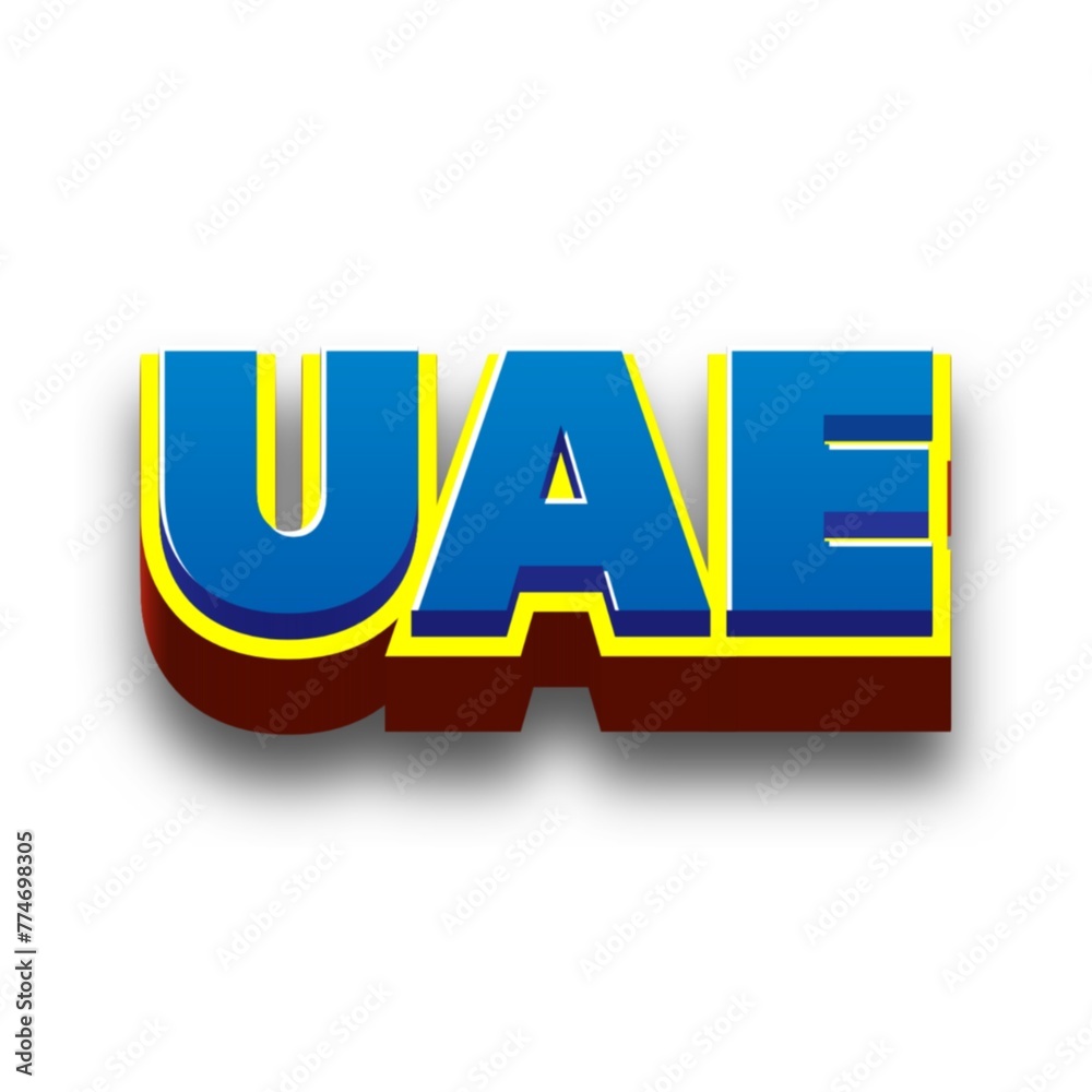 3D UAE text poster art