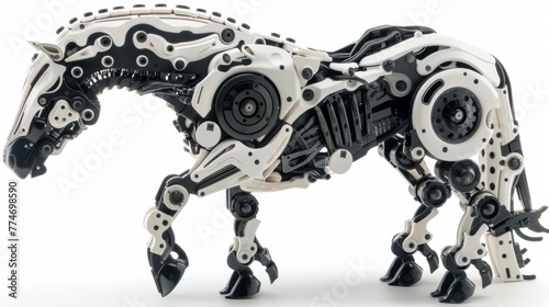 A model of a horse made out of gears and wheels, AI © starush