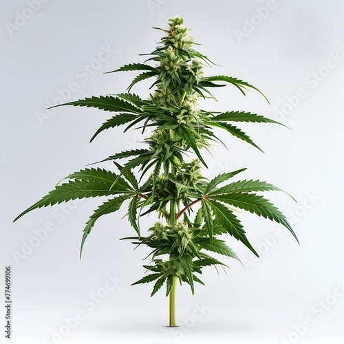 cannabis indica plant, on white background © CHAIYAPHON