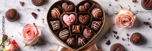 Chocolate Heart Box A Valentine's Day Gift Generative AI