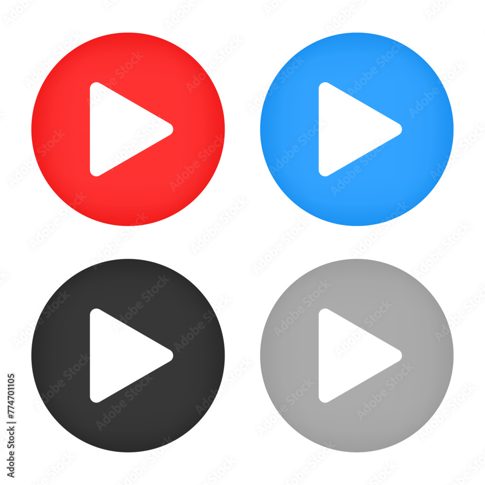 Play button icon, on a white background. Vector Play button icon, on a white background. Vector