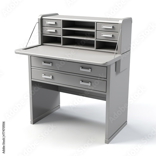 Secretary desk steelgray photo