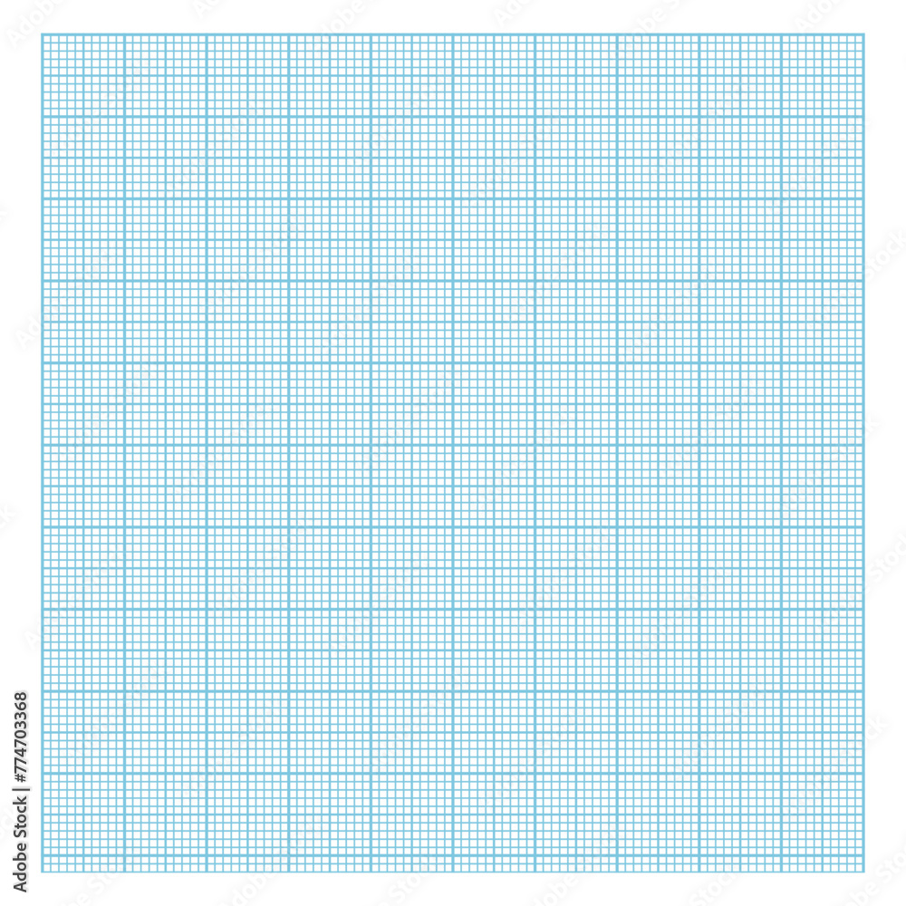 Millimeter grid. Square graph paper background. Seamless pattern. Vector illustration
