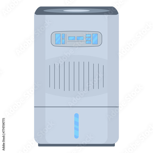 Air purifier isolated on white background. Device for cleaning and humidifying the air for the home