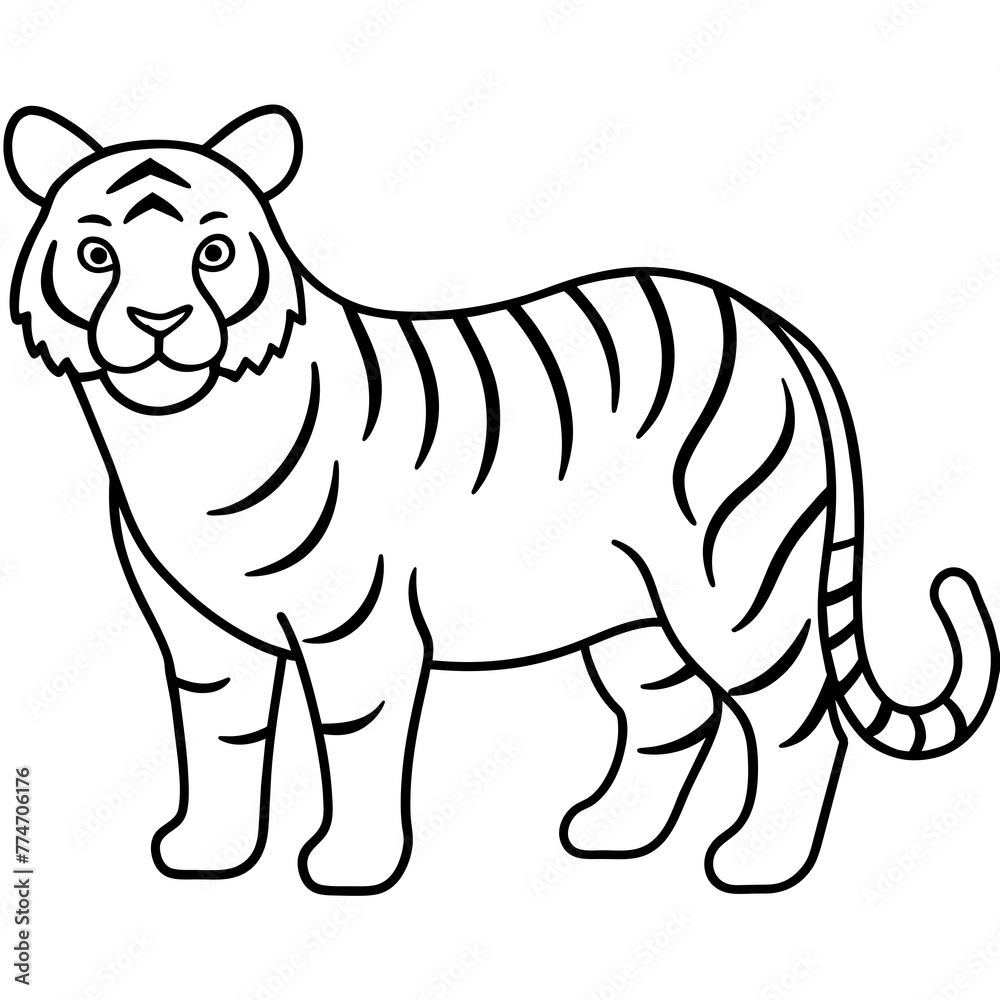 illustration of cartoon tiger illustration of cartoon tiger