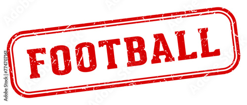 football stamp. football rectangular stamp on white background