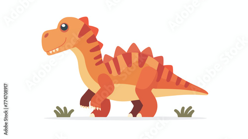 Toy dinosaur color flat icon flat vector 
