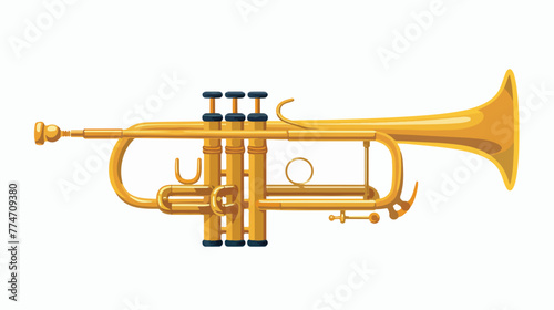 Trumpet musical instrument icon flat vector  photo