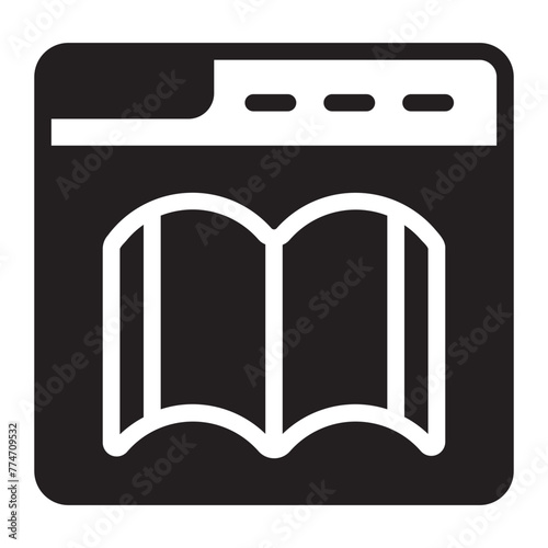 online library glyph icon