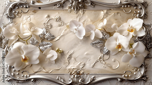An ultra-HD image of a birthday card background that combines the timeless luxury of ivory parchment photo