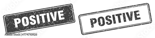 positive stamp set. positive square grunge sign