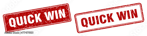 quick win stamp set. quick win square grunge sign