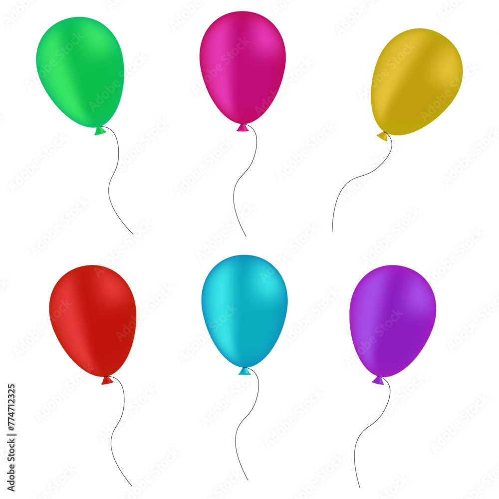 Realistic Colorful Balloon Holiday illustration of flying glossy balloon