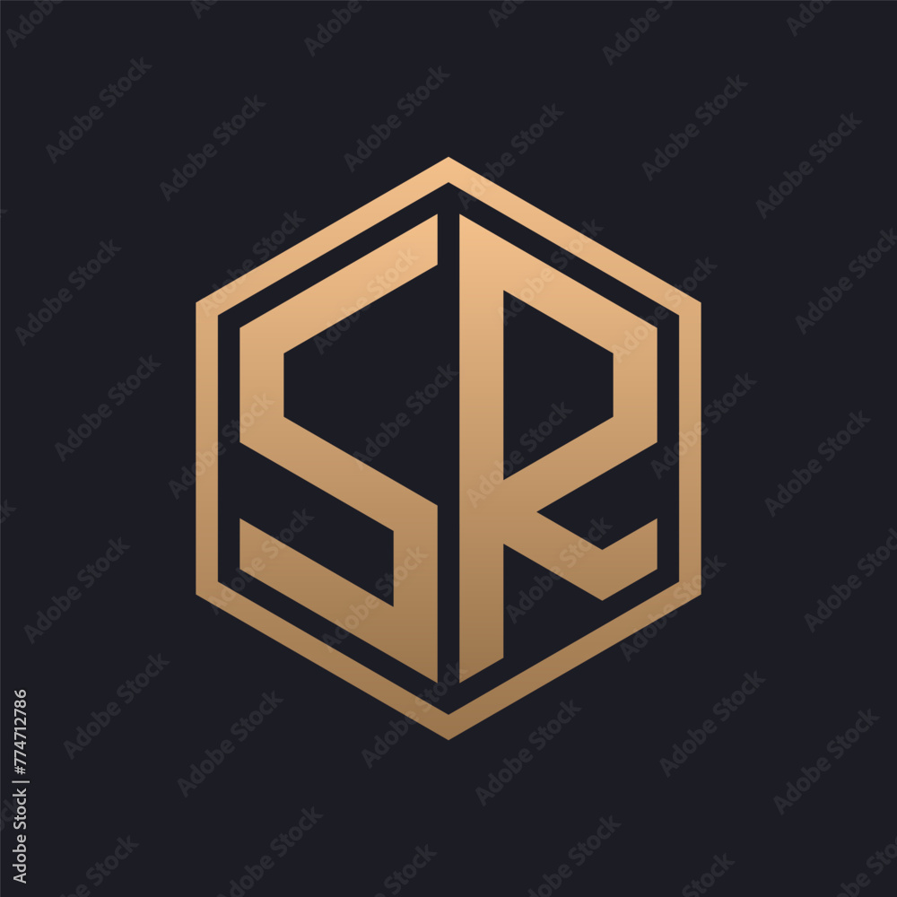 Elegant Hexagon Letter SR Logo Design. Initial Luxurious SR Logo Template Elegant Hexagon Letter SR Logo Design. Initial Luxurious SR Logo Template