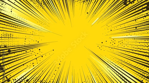 黄色ベースのポップな集中線
