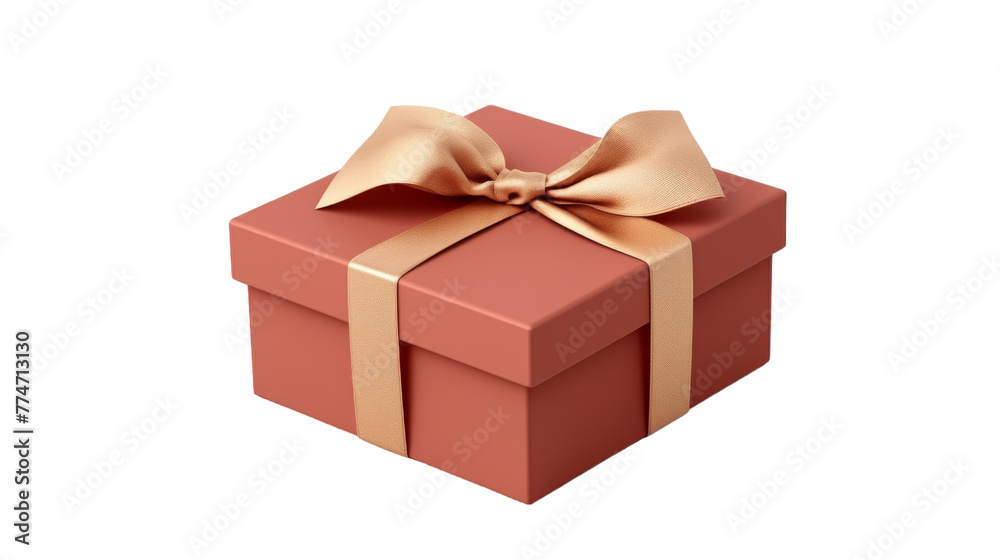 A red box adorned with a shimmering gold ribbon and bow A red box adorned with a shimmering gold ribbon and bow