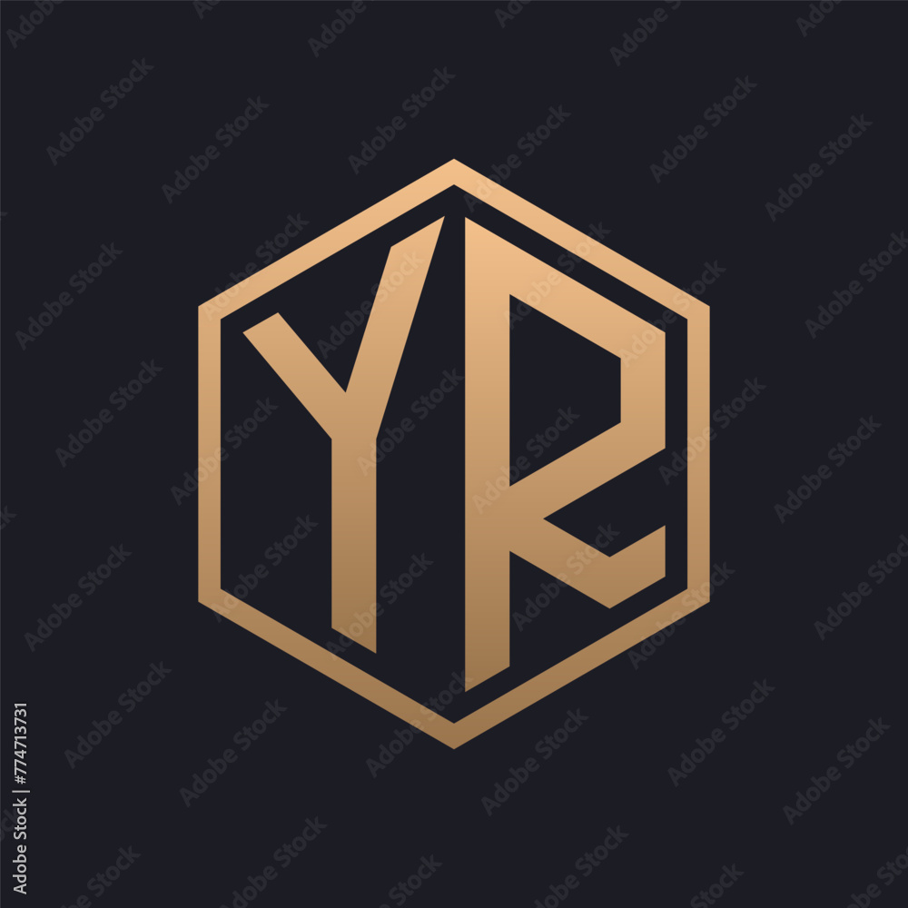 Elegant Hexagon Letter YR Logo Design. Initial Luxurious YR Logo Template Elegant Hexagon Letter YR Logo Design. Initial Luxurious YR Logo Template