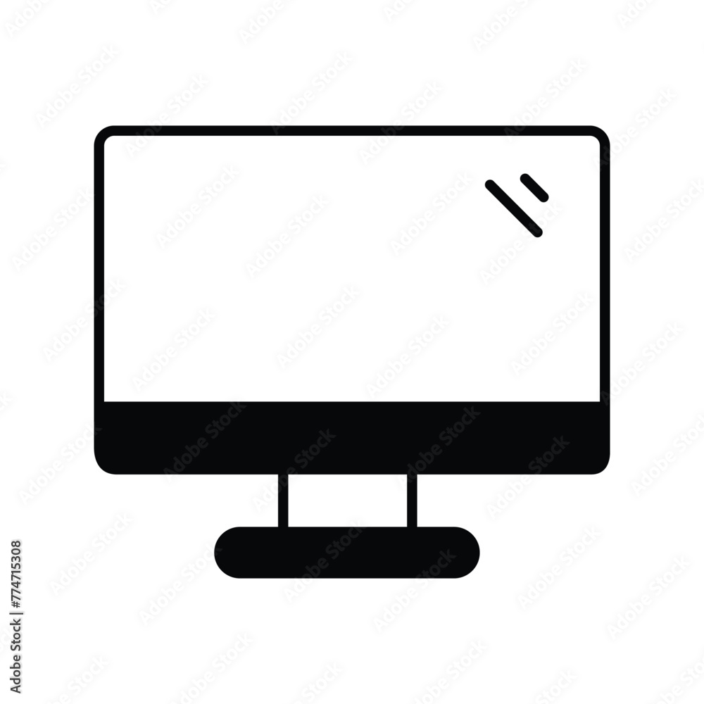 moniter icon with white background vector stock illustration moniter icon with white background vector stock illustration