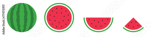 Set of fruits. Summer fruit collection. Fruits watermelon. Vegetarian and ecology food