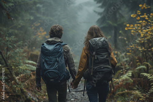 image of tourists on a textured background