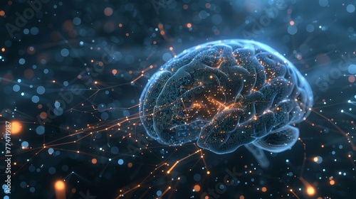 Detailed Computer Generated Human Brain photo