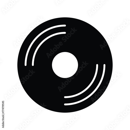 cd icon with white background vector stock illustration