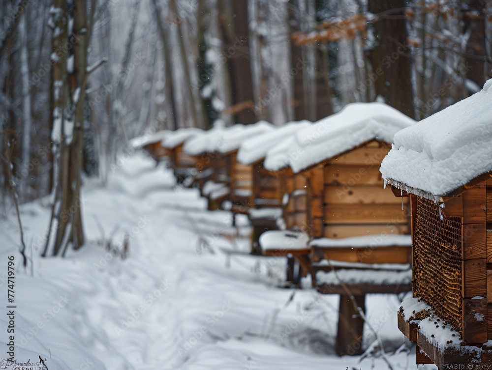 custom made wallpaper toronto digitalWinter Wonderland A Hive of Cozy Cabins in the Snow Generative AI