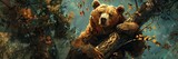 Bear's Den A Grizzly Adventure in the Fall Season Generative AI